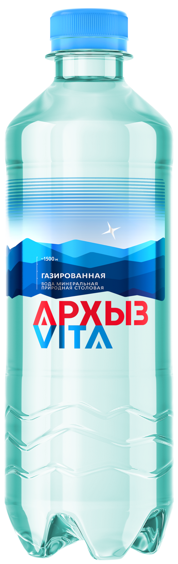 Вода Архыз 0,5 литра газированная (12 бут/уп)